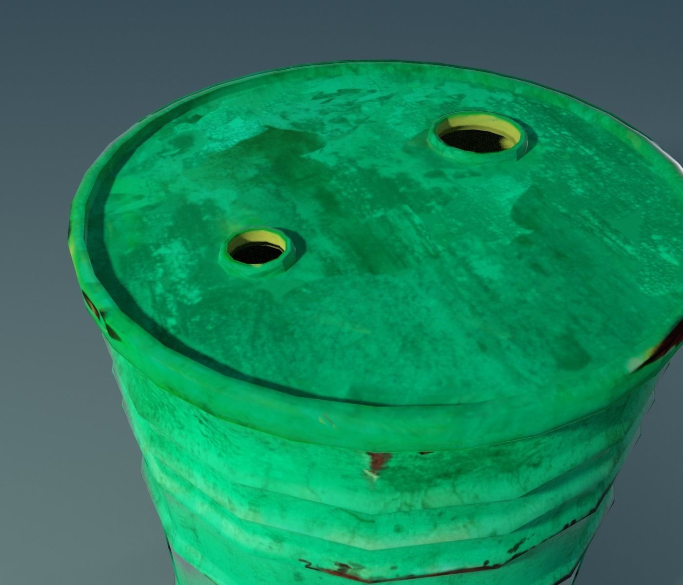 Green barrel Low-poly 3D model_8