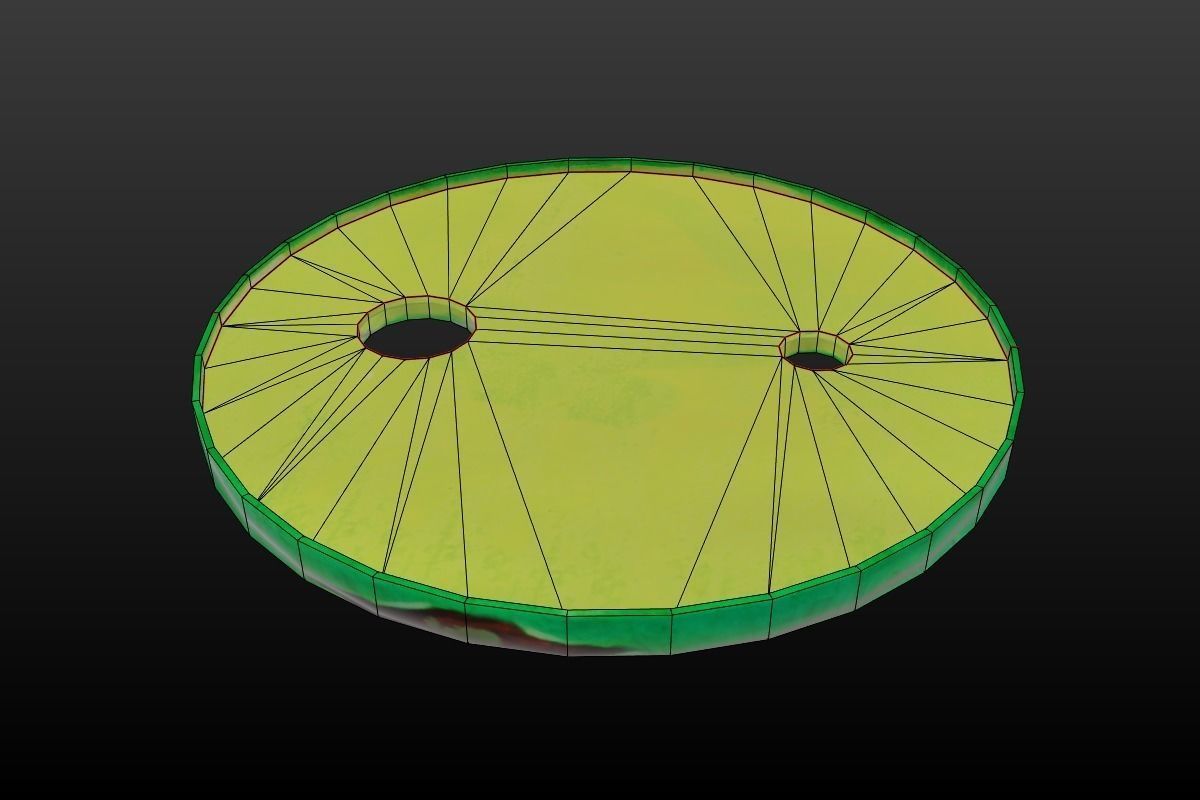 Green barrel Low-poly 3D model_11