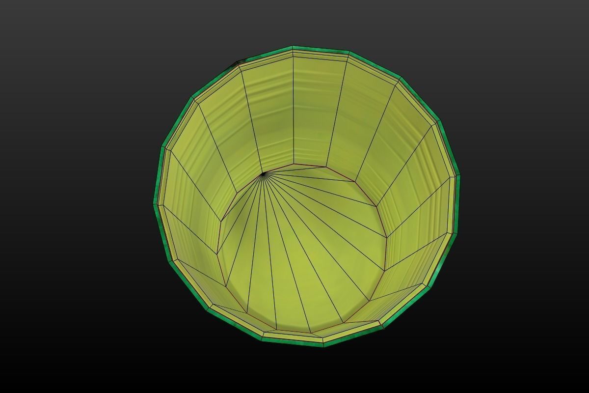 Green barrel Low-poly 3D model_12