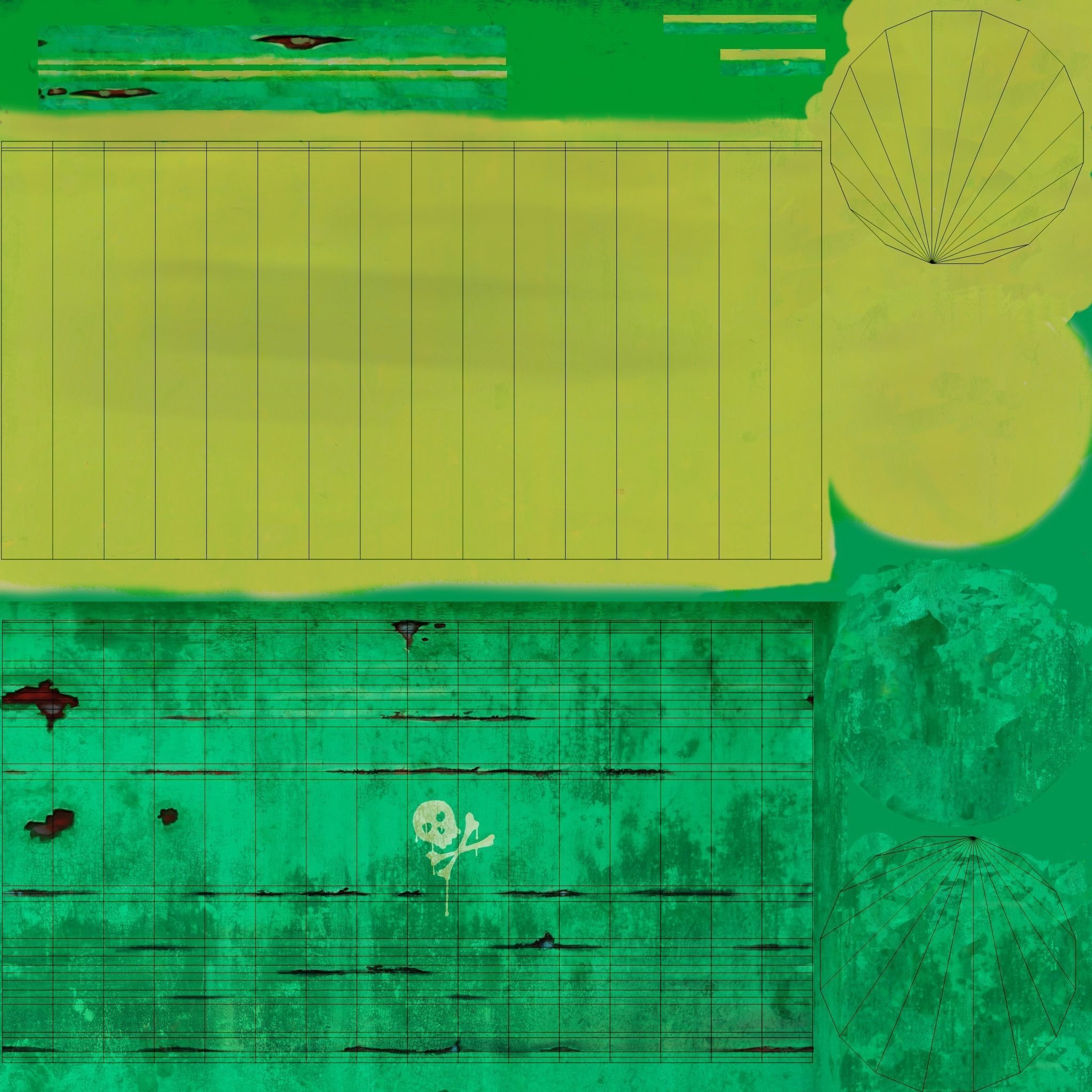 Green barrel Low-poly 3D model_14