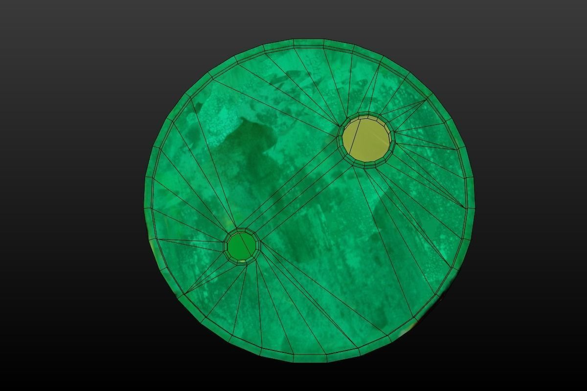 Green barrel Low-poly 3D model_10