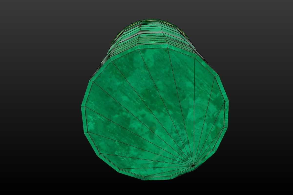 Green barrel Low-poly 3D model_13