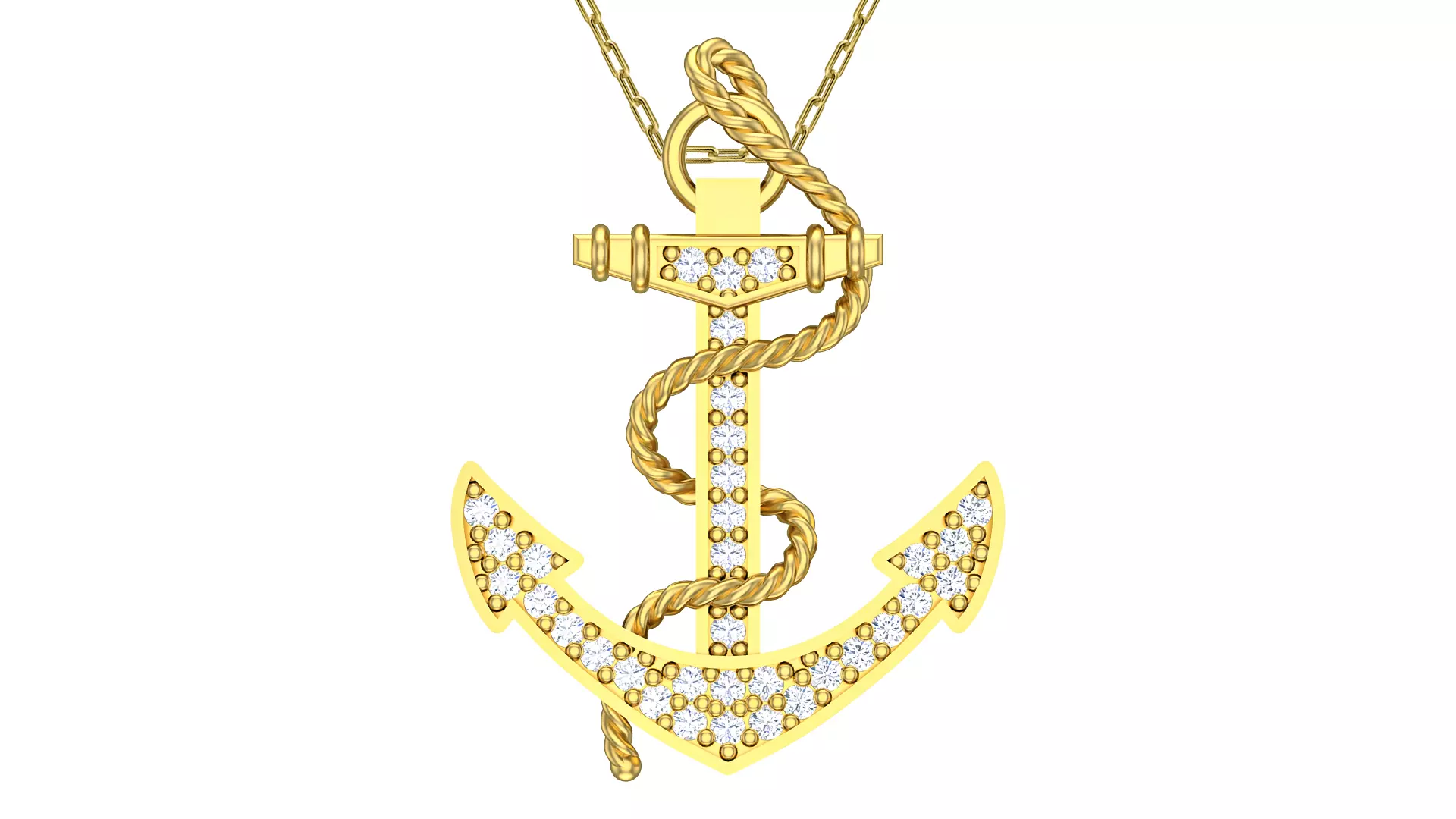 Anchor Gold Pendant Ready for Production CAD JPCO-101 3D print model