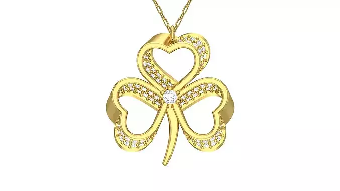Hearts Gold Pendant Ready for Production CAD JPCO-105