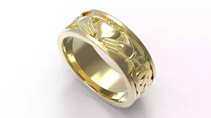 AS-ARGOLLA gold claddagh wedding ring
