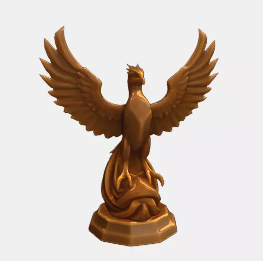 Phoenix Bird Statue Bronze Decorative Trophy 3D print model