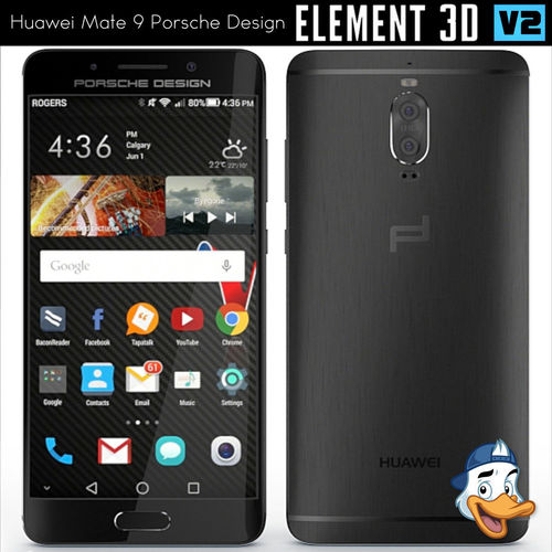 Huawei Mate 9 Porsche Design for Element 3D 3D model