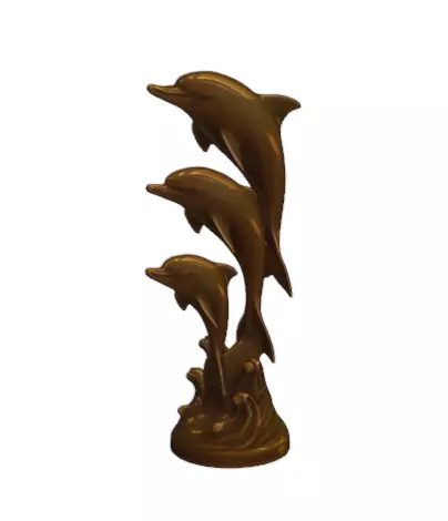 Dolphin Trio Bronze Statue Decor 3D print model