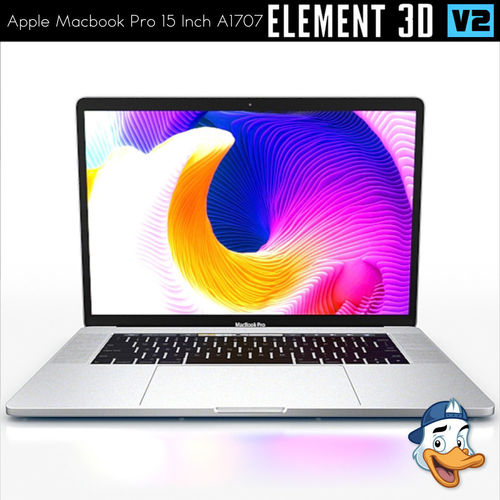 Apple Macbook Pro 15 Inch A1707 for Element 3D 3D model