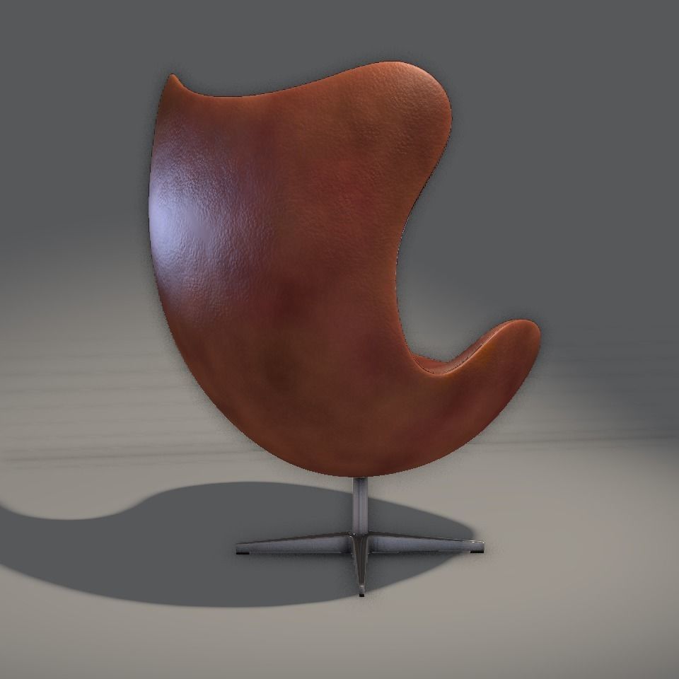 Leather Chair Low-poly 3D model_2