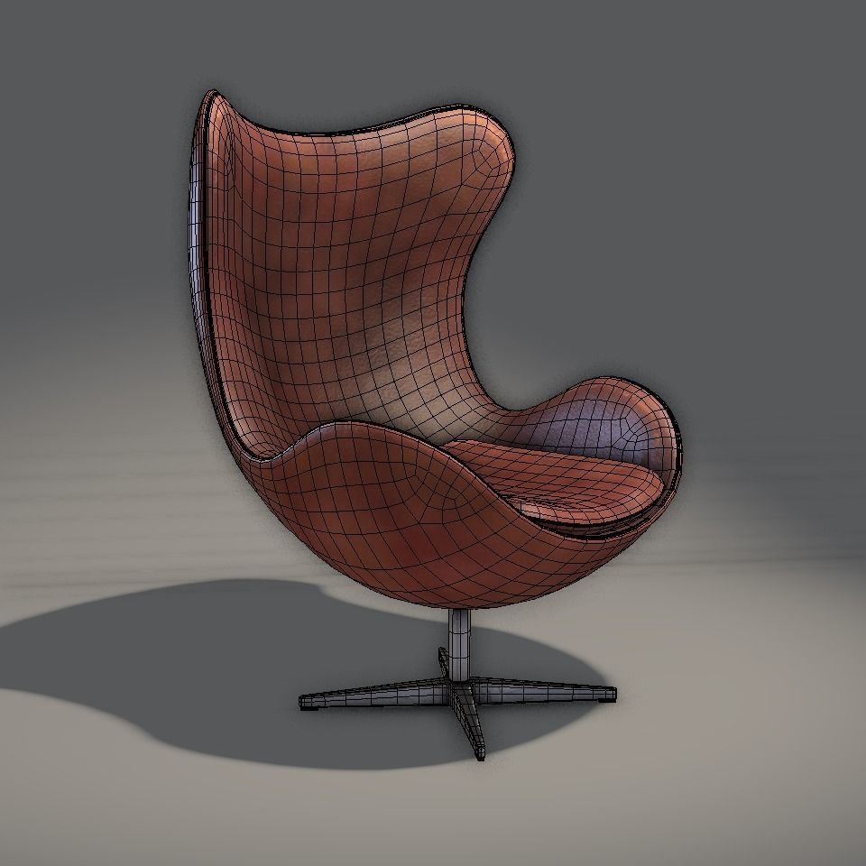 Leather Chair Low-poly 3D model_3