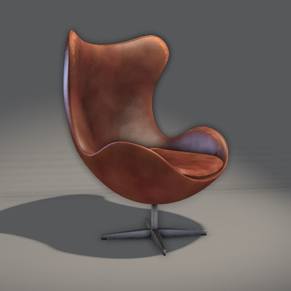 Leather Chair Low-poly 3D model_1
