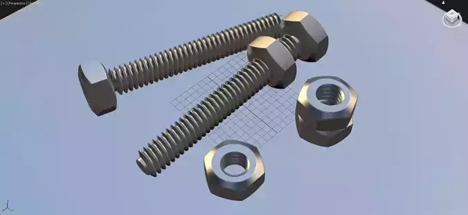 Screw and Bolt 3D Printable 3D print model
