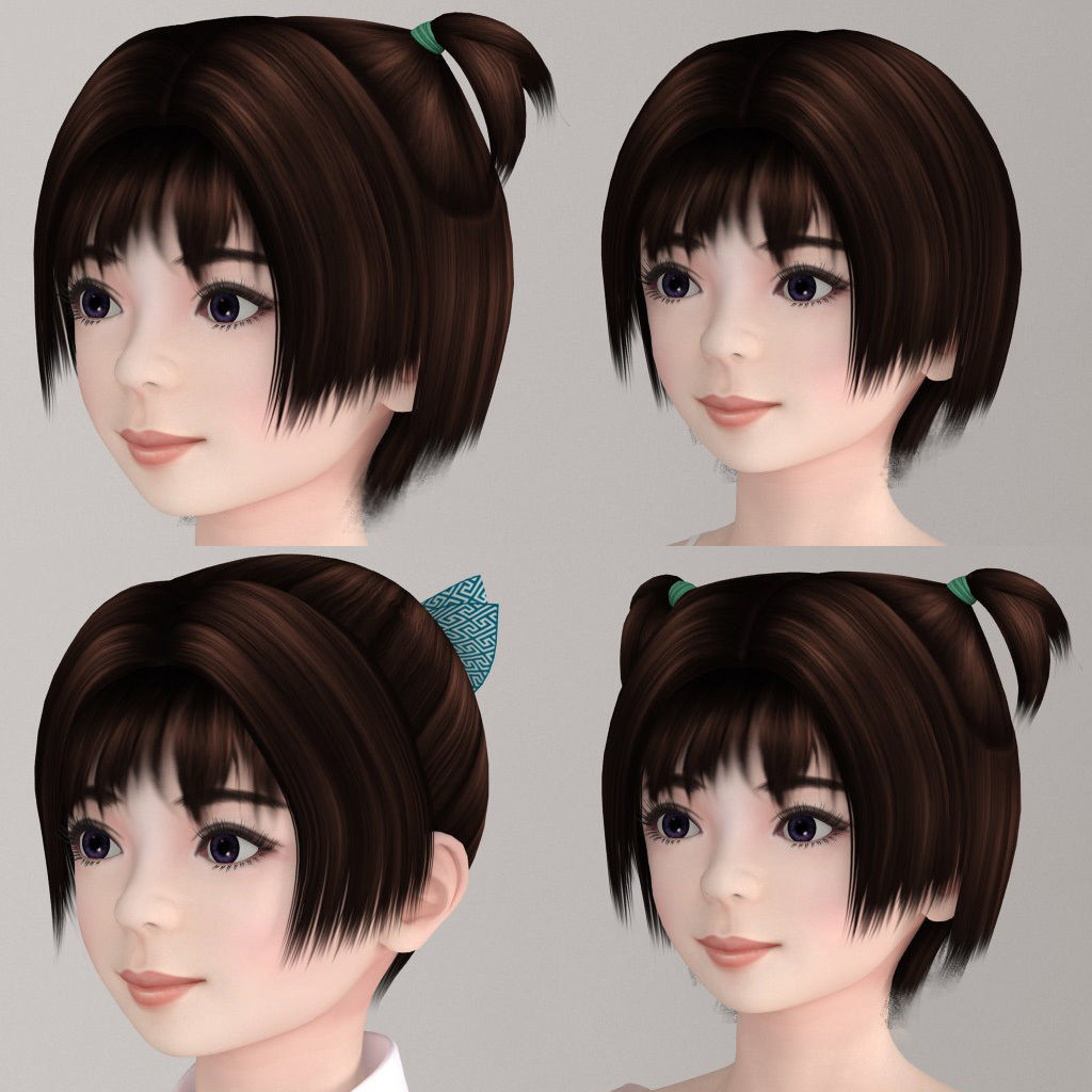 T pose nonrigged model of Eri with various outfit 3D model_2