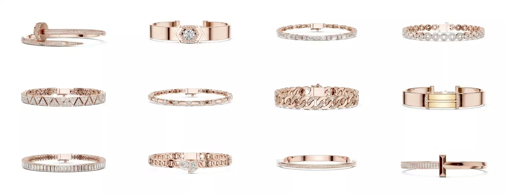 13 Mens Bracelets 3dm stl renders animation videos 3D Model Pack