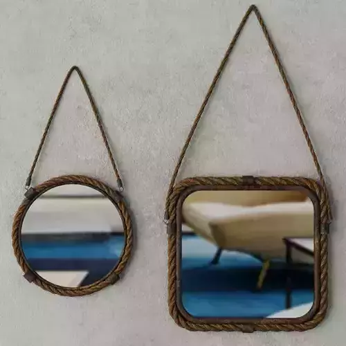 Molyneux Jute and Metal Mirror Set