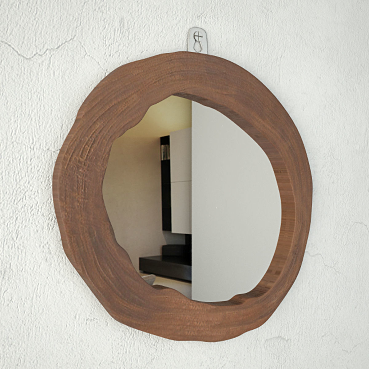 Teak Wood Mirror Set 3D model_4