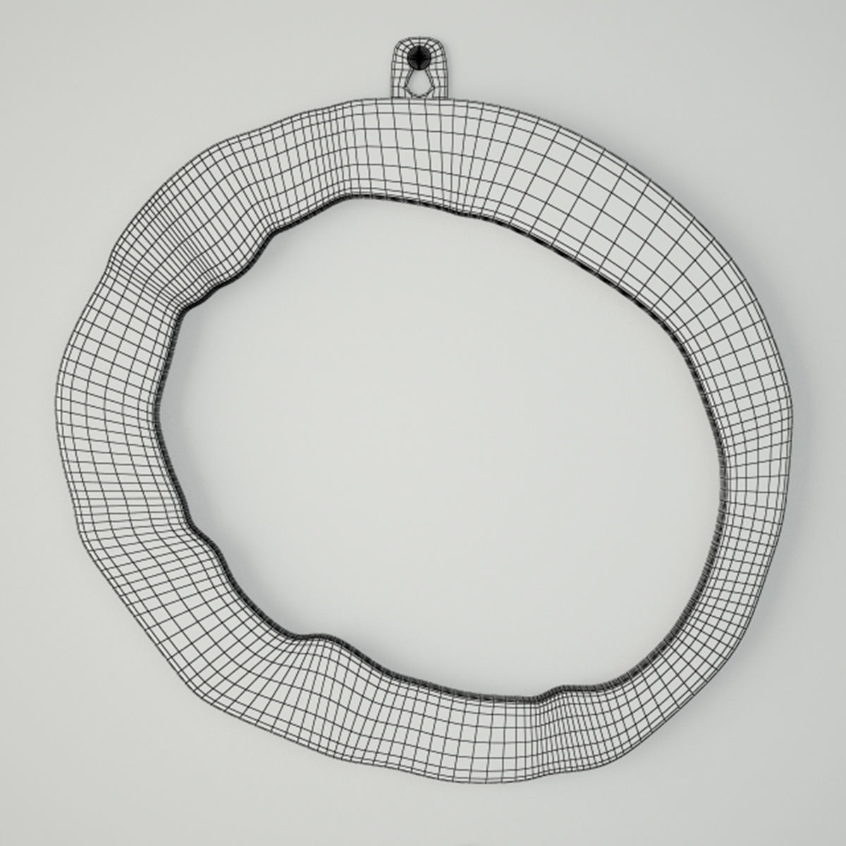 Teak Wood Mirror Set 3D model_3