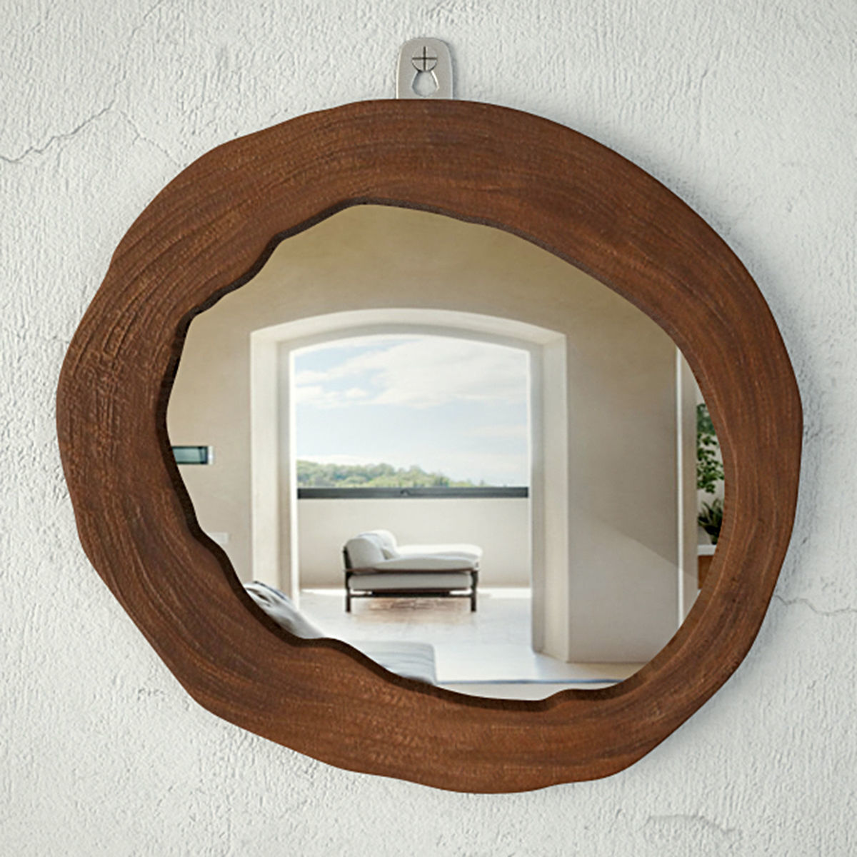 Teak Wood Mirror Set 3D model_2