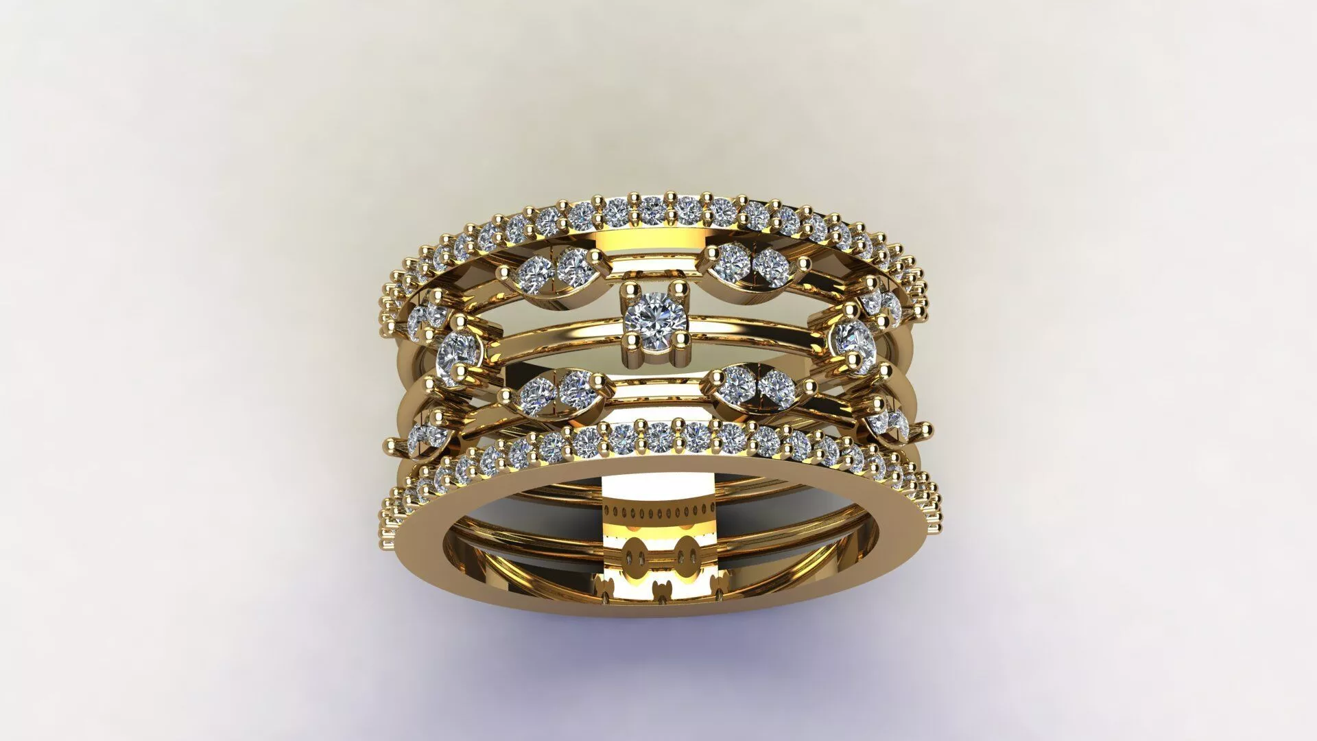 Daimond stone ring 3D print model