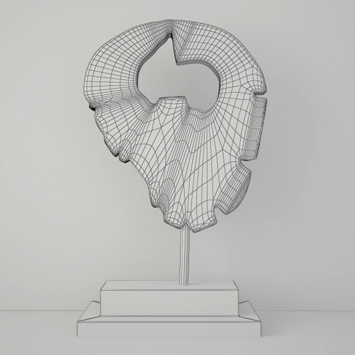 Tree Slice Tabletop Sculpture 3D model_4