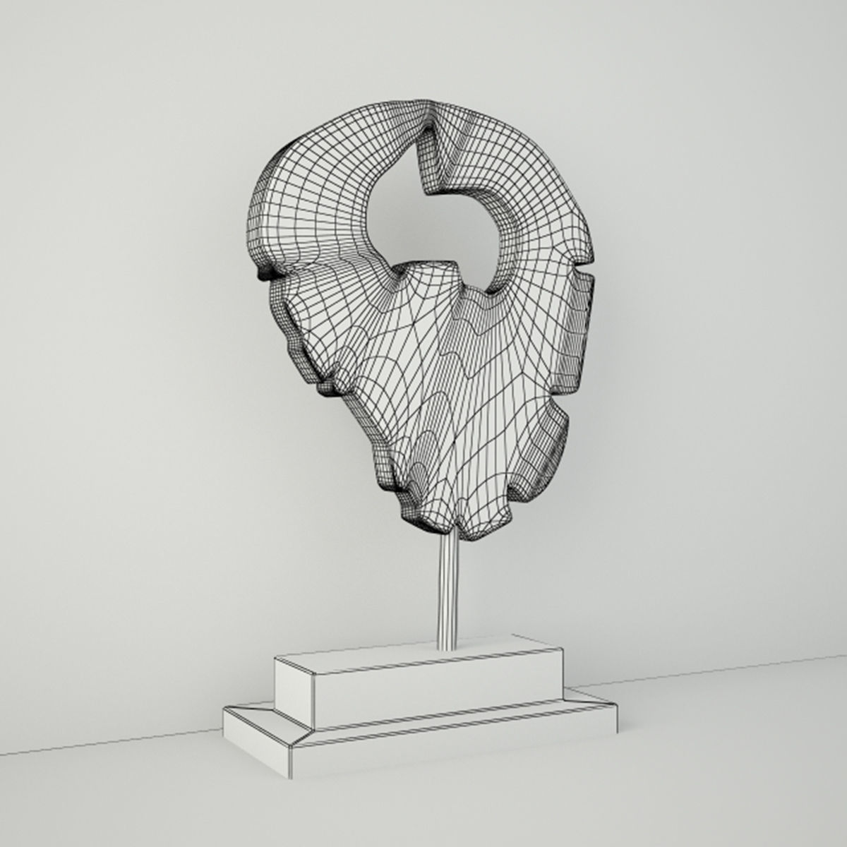 Tree Slice Tabletop Sculpture 3D model_2