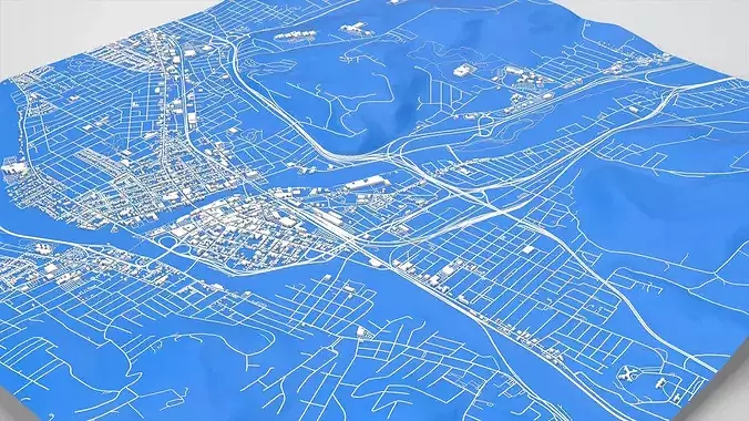 Cityscape Binghamton United States 3D model 5