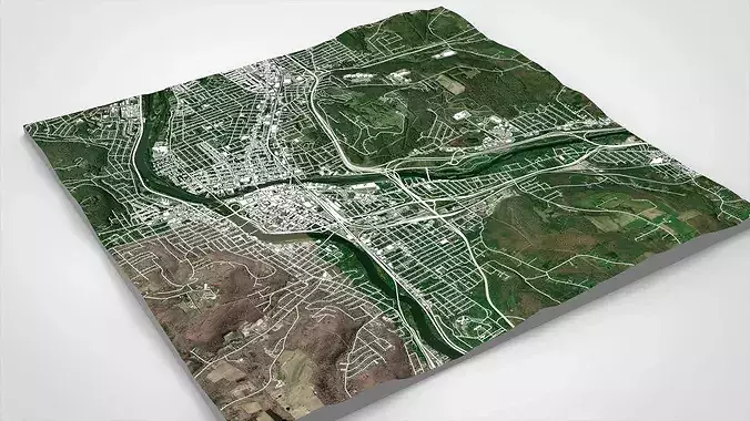 Cityscape Binghamton United States 3D model 6