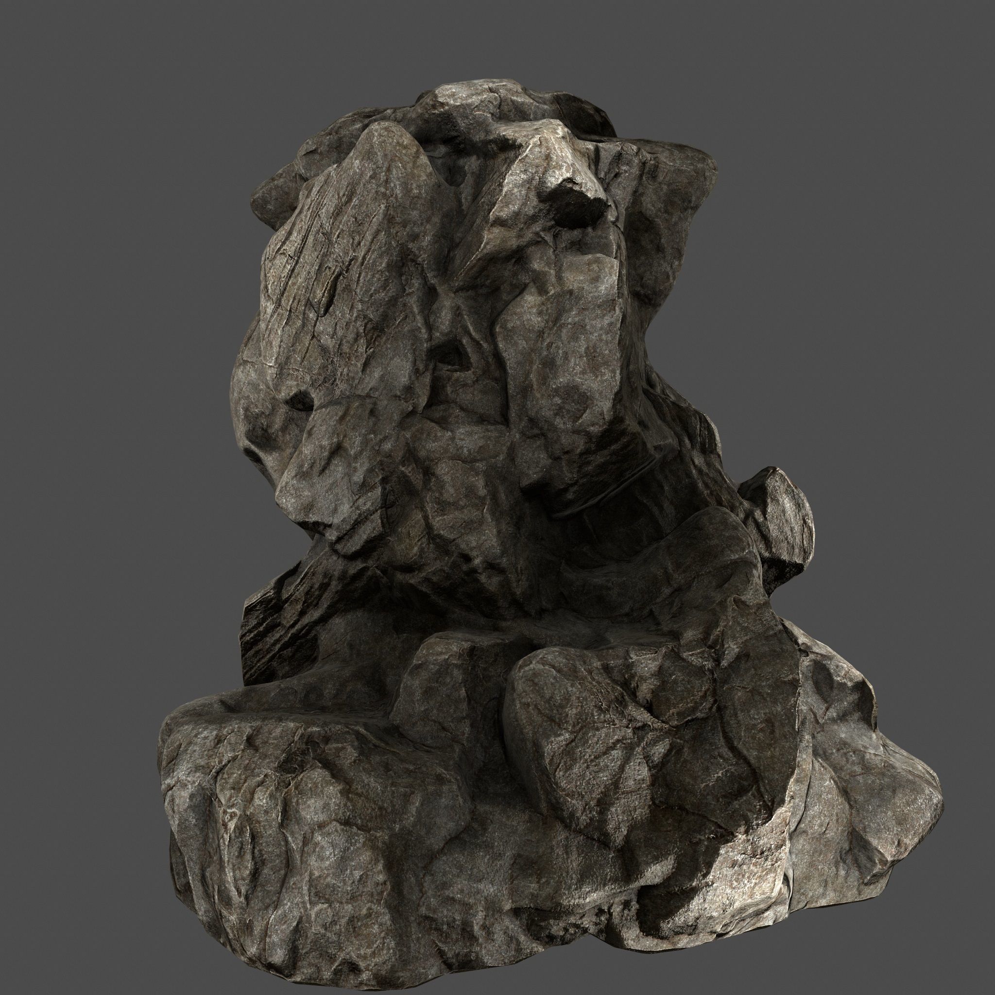 Skull Rock Low-poly 3D model_7