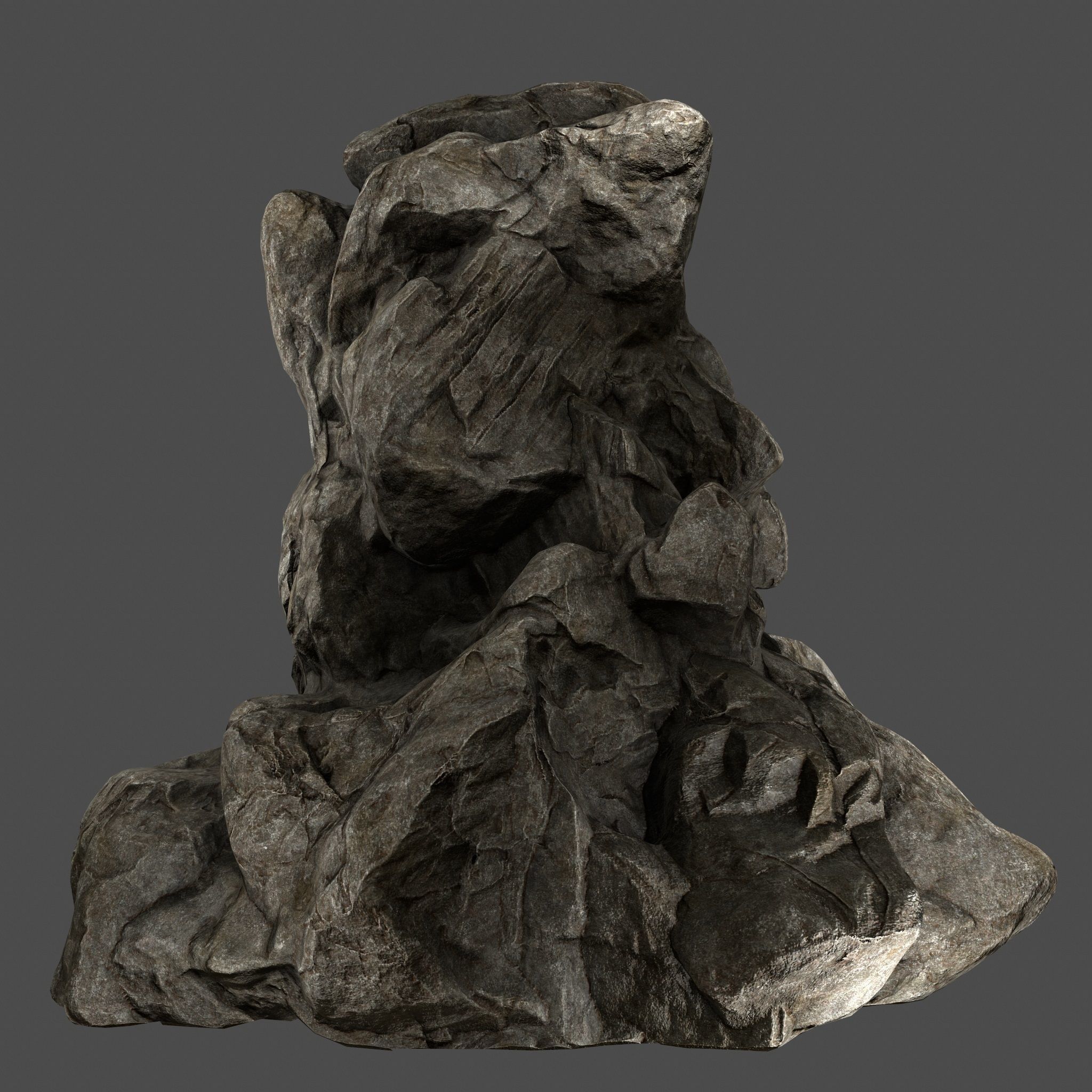 Skull Rock Low-poly 3D model_6