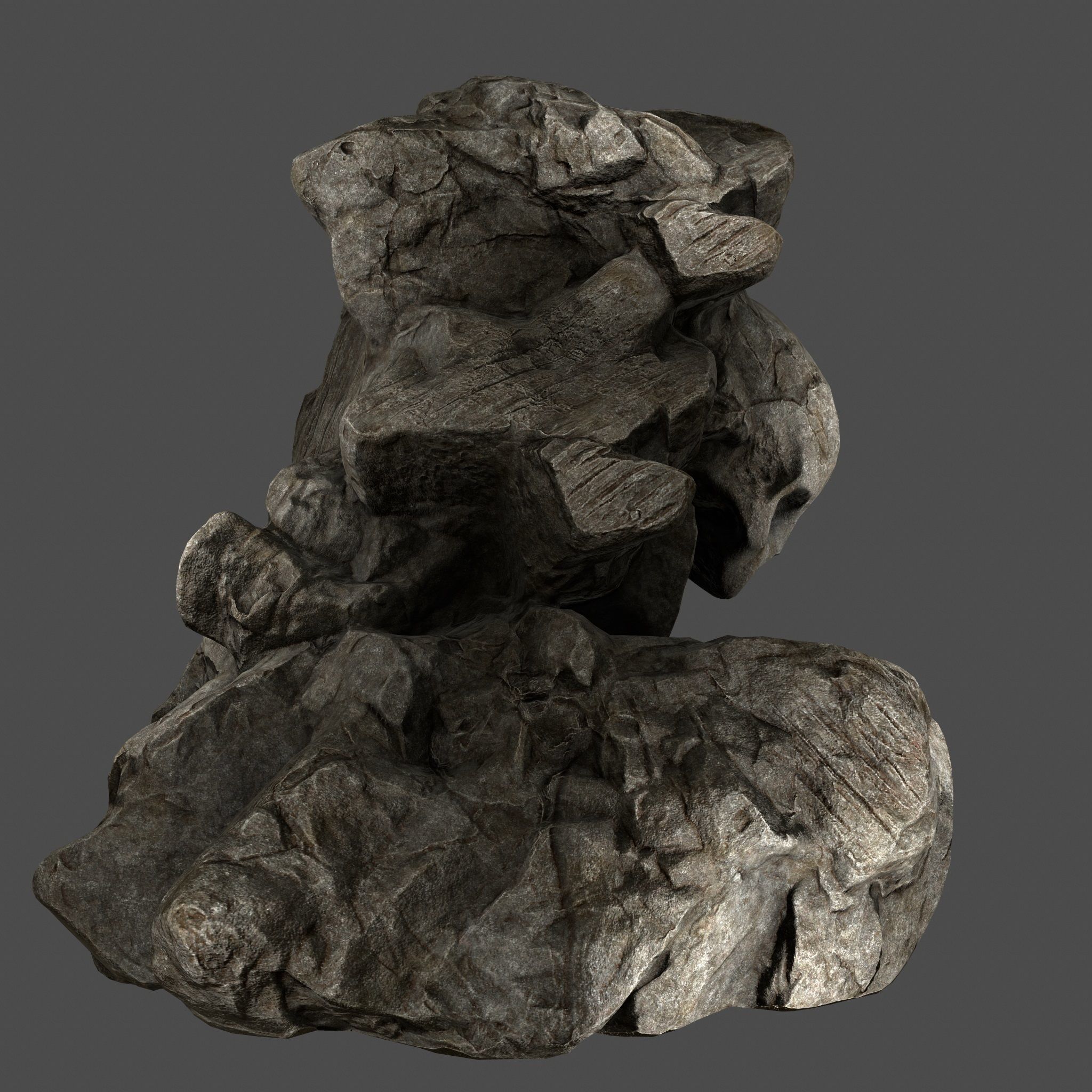 Skull Rock Low-poly 3D model_3