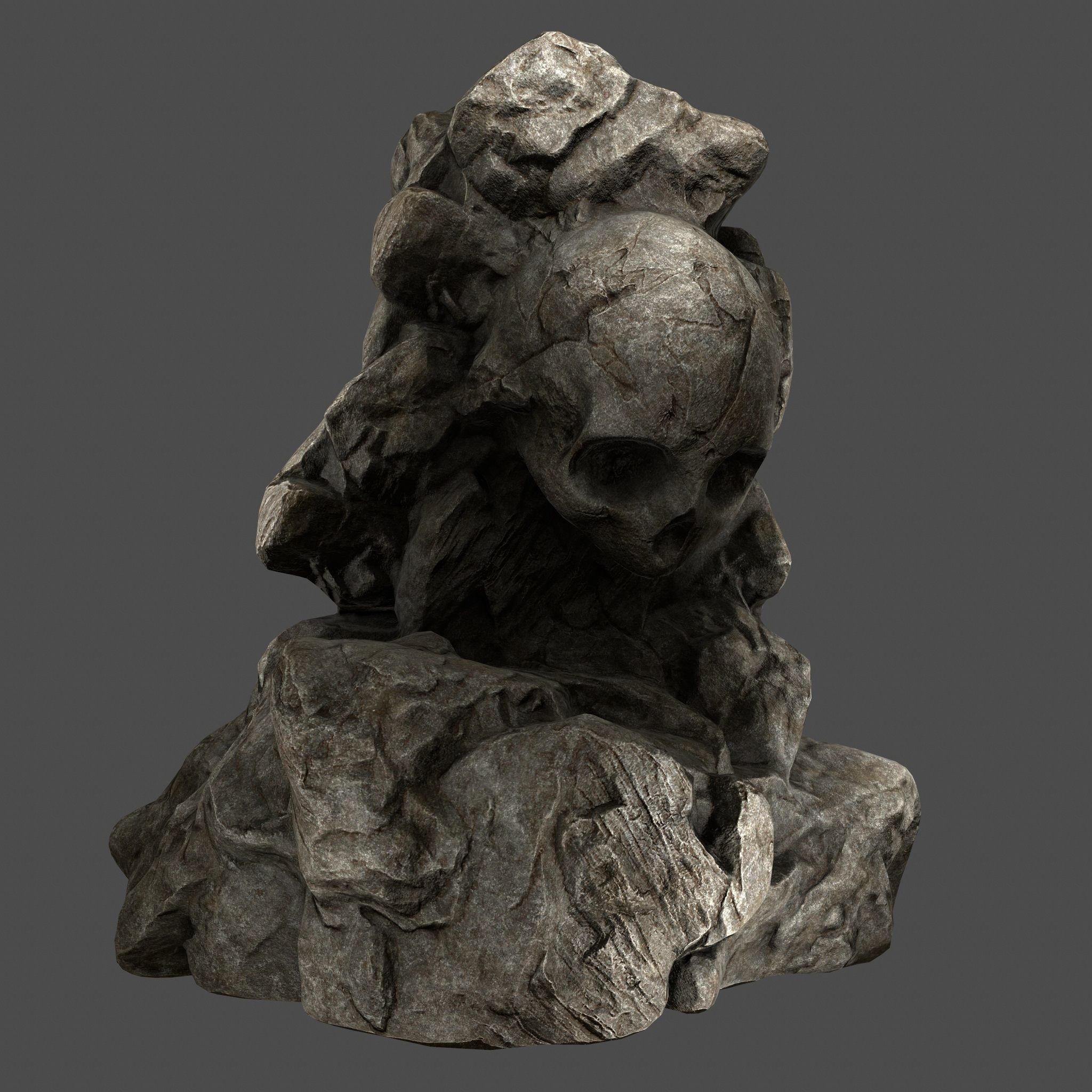 Skull Rock Low-poly 3D model_1