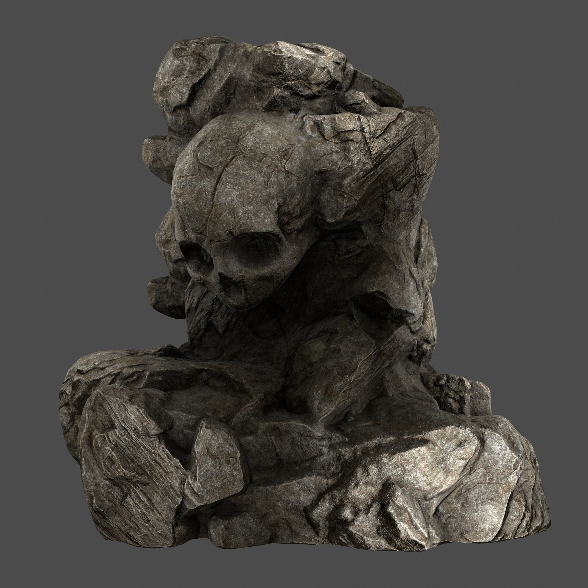 Skull Rock Low-poly 3D model_10