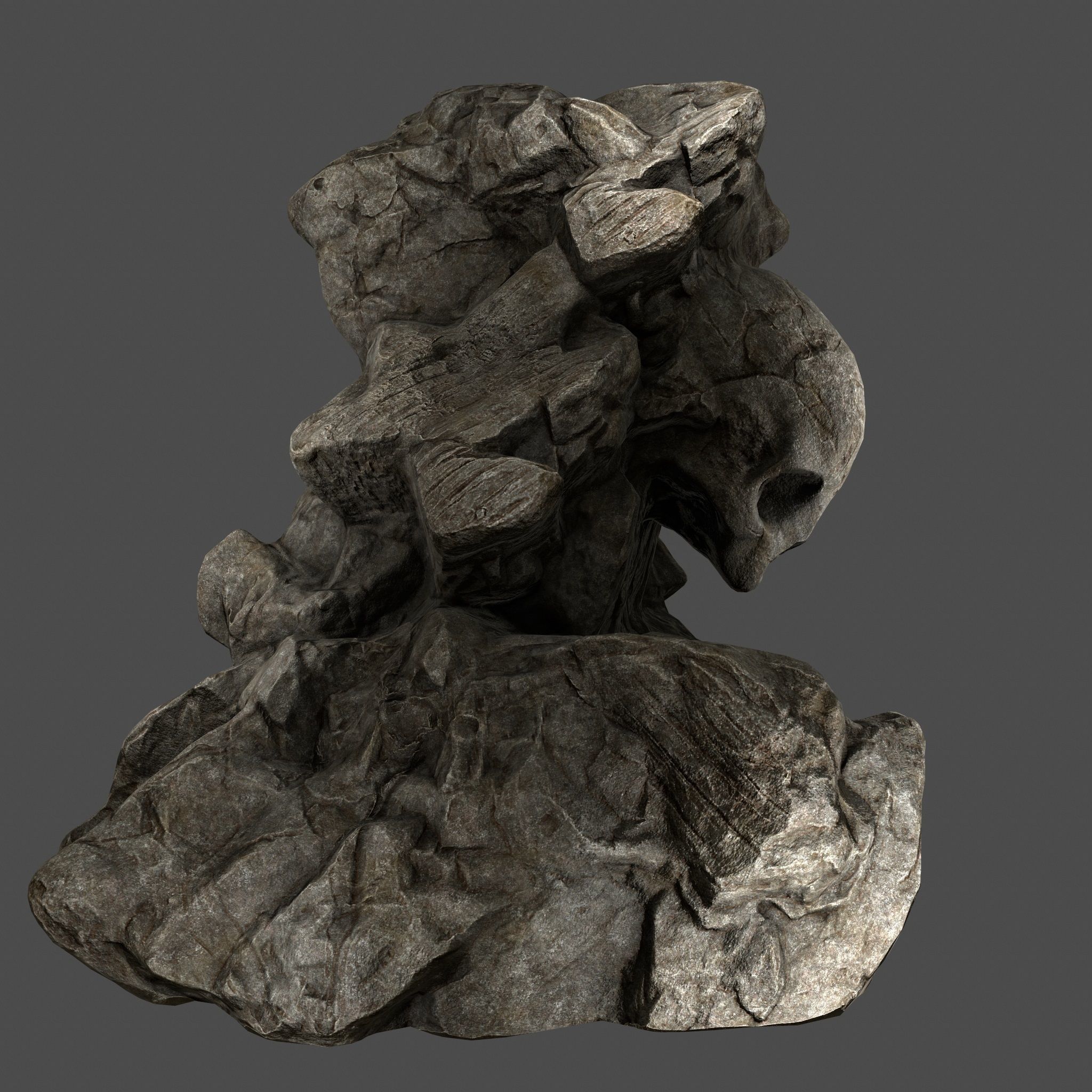 Skull Rock Low-poly 3D model_2