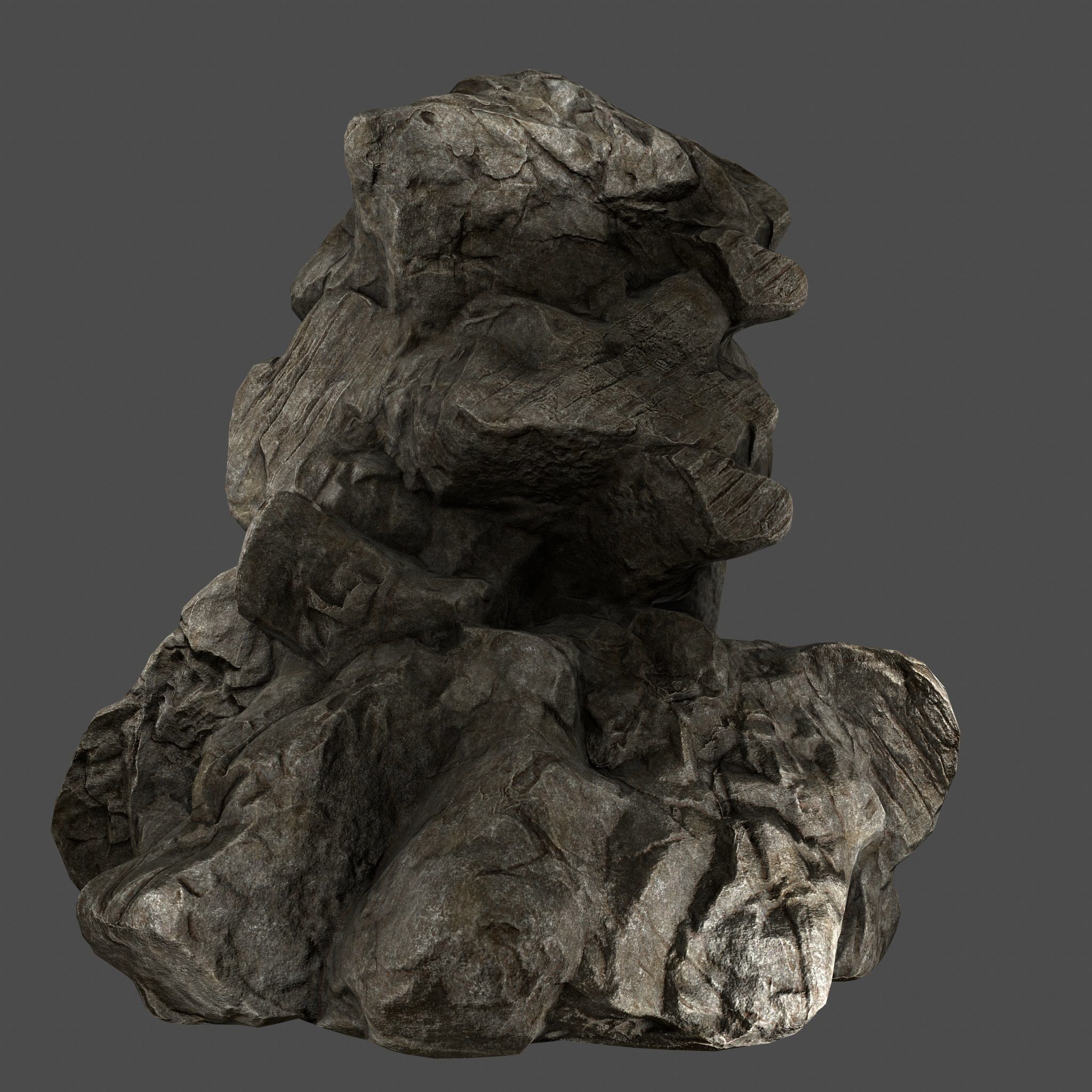 Skull Rock Low-poly 3D model_4