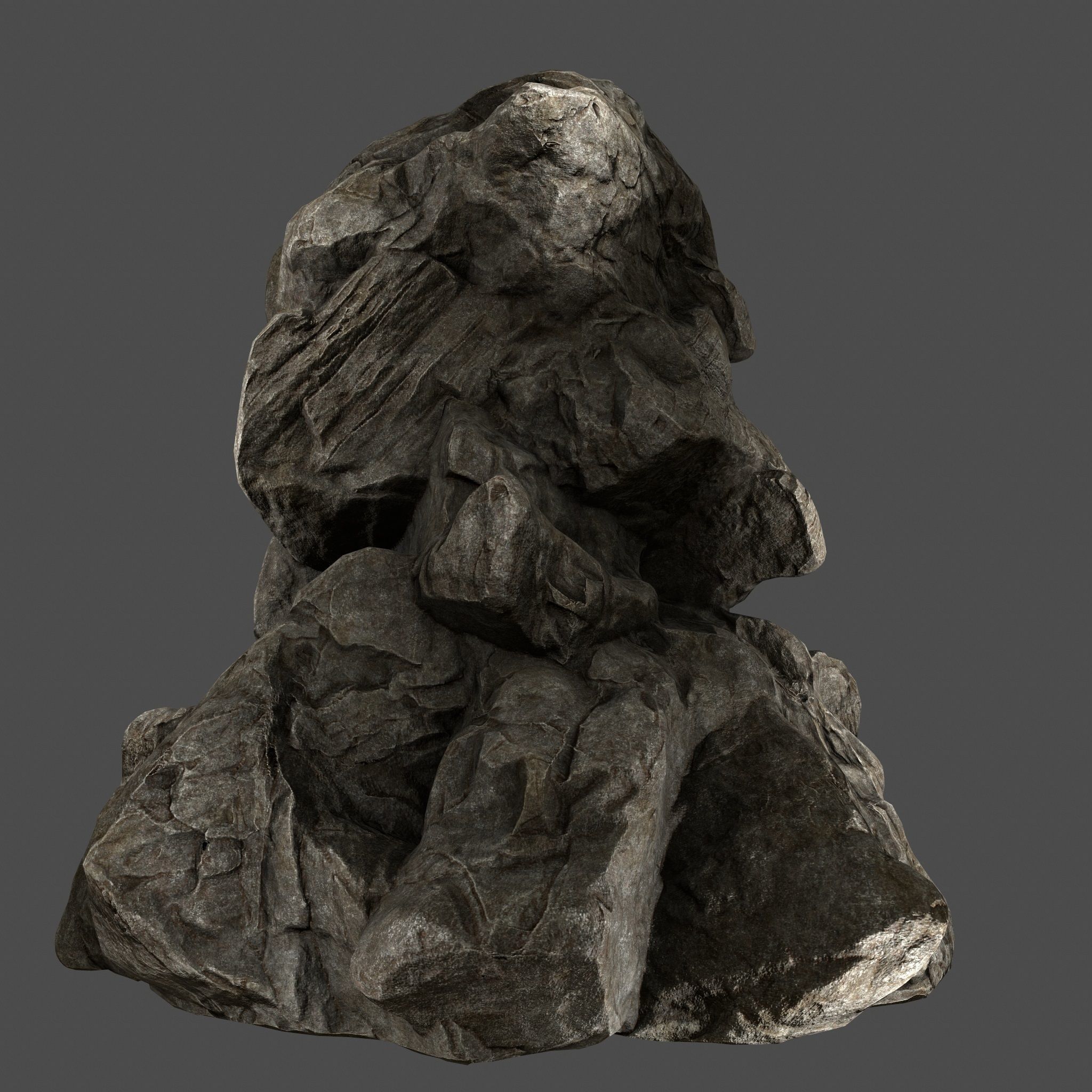 Skull Rock Low-poly 3D model_5