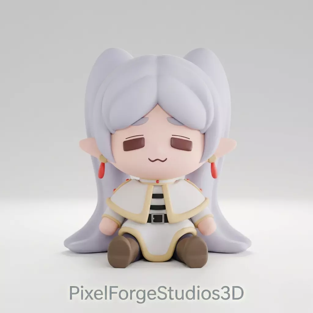 Frieren Chibi Figure High Detail 3D Printable Model STL 3MF 3D print model