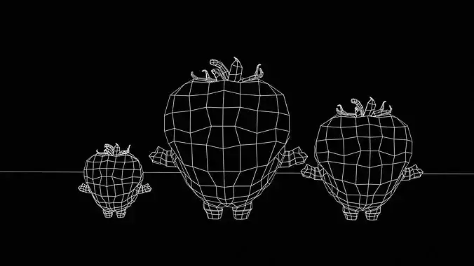 Chibi Fruit  Blackberry Low-poly 3D model 3