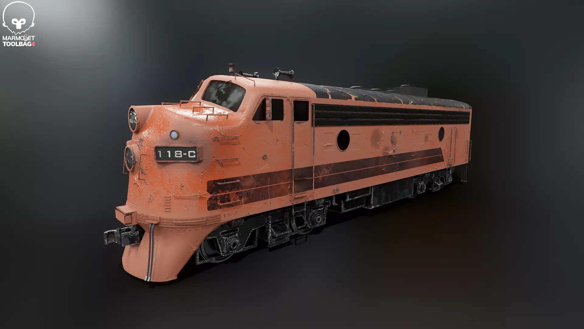 3D model Vintage EMD F7 Diesel Locomotive - Low Poly PBR Game