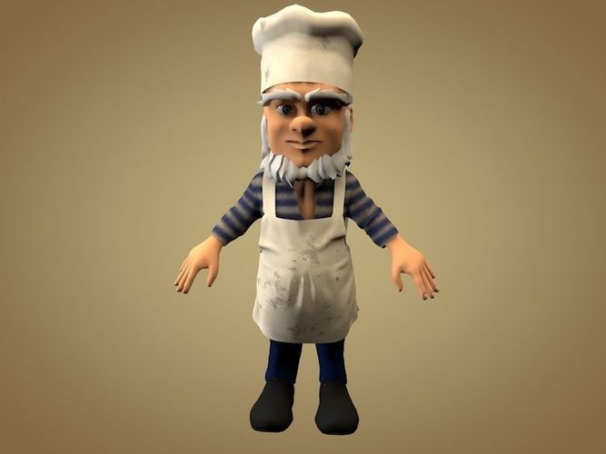 Cook or Kitchener Low-poly 3D model