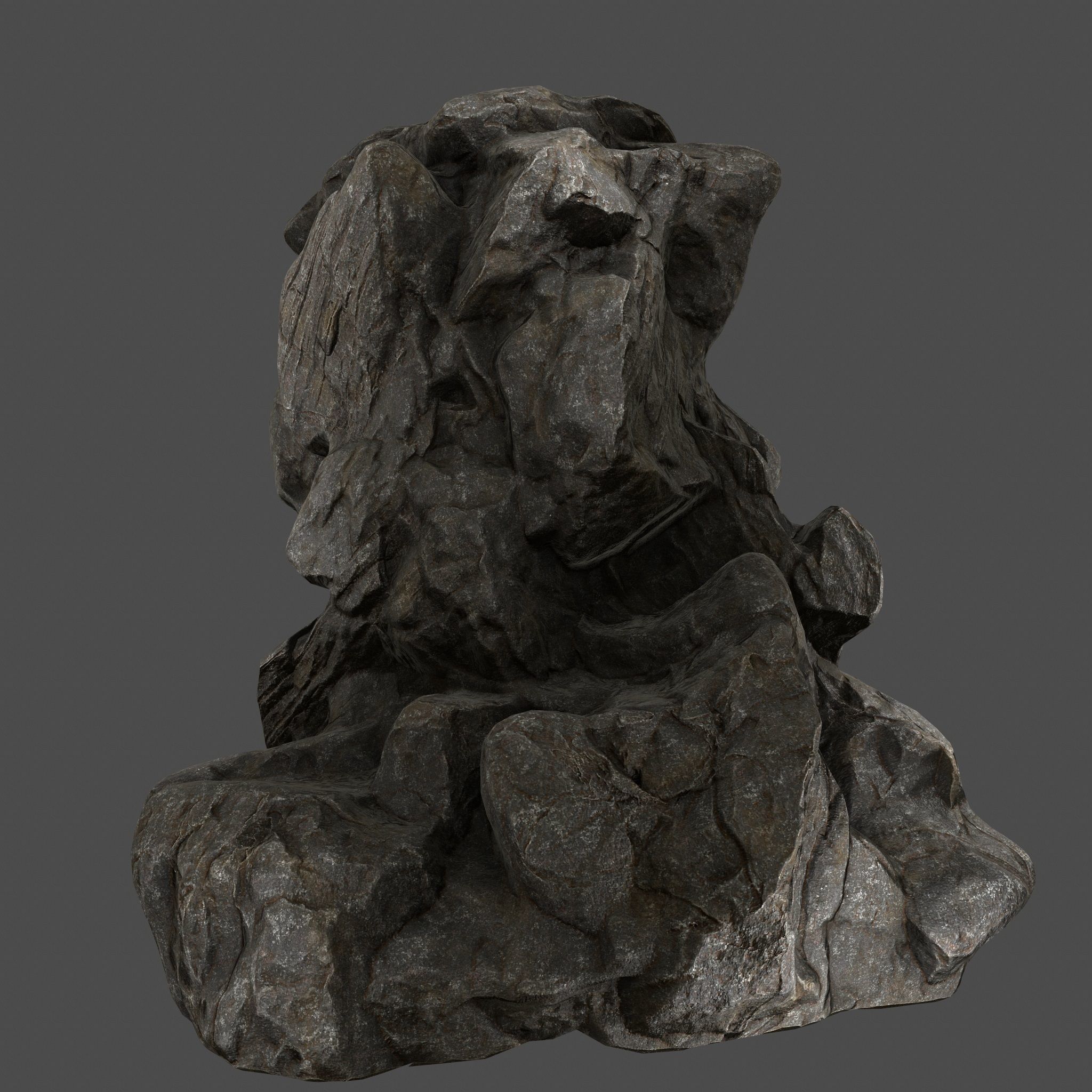 Skull Rock Low-poly 3D model_6