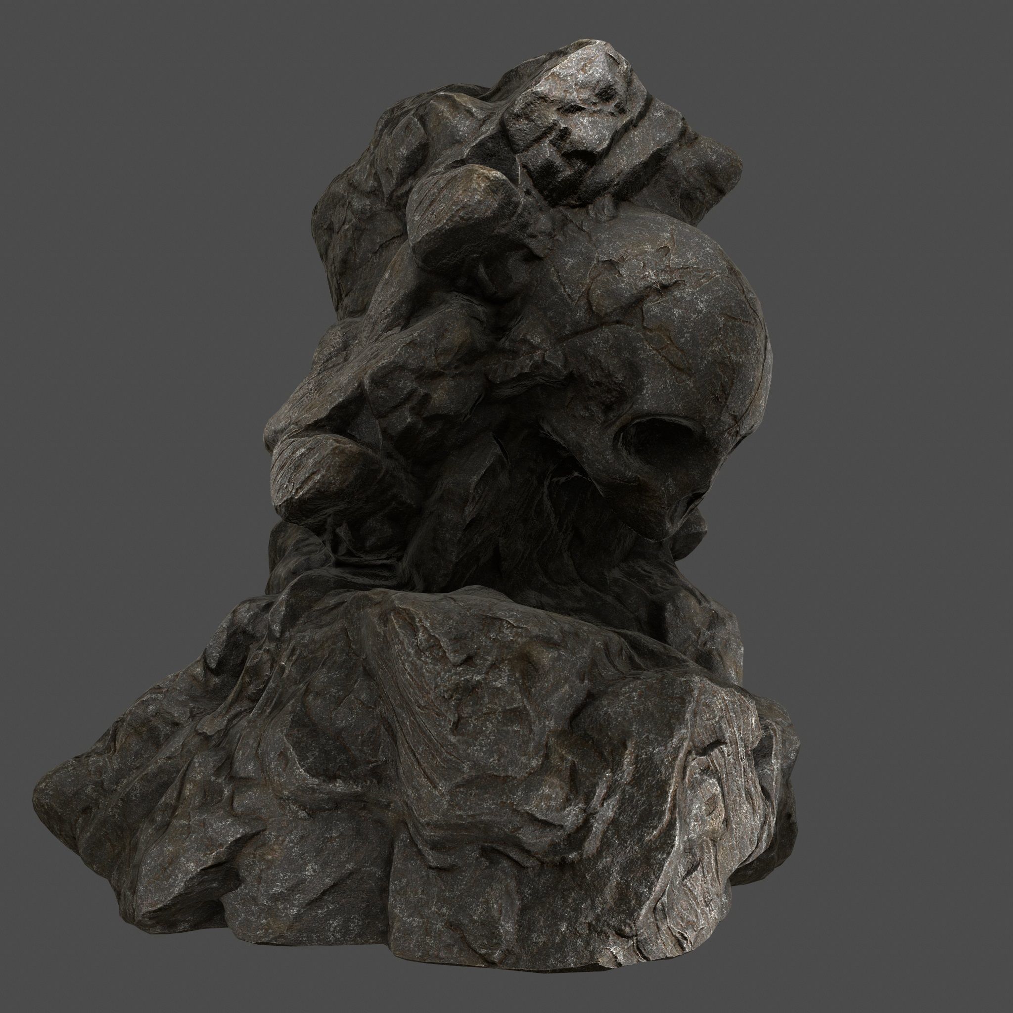 Skull Rock Low-poly 3D model_1