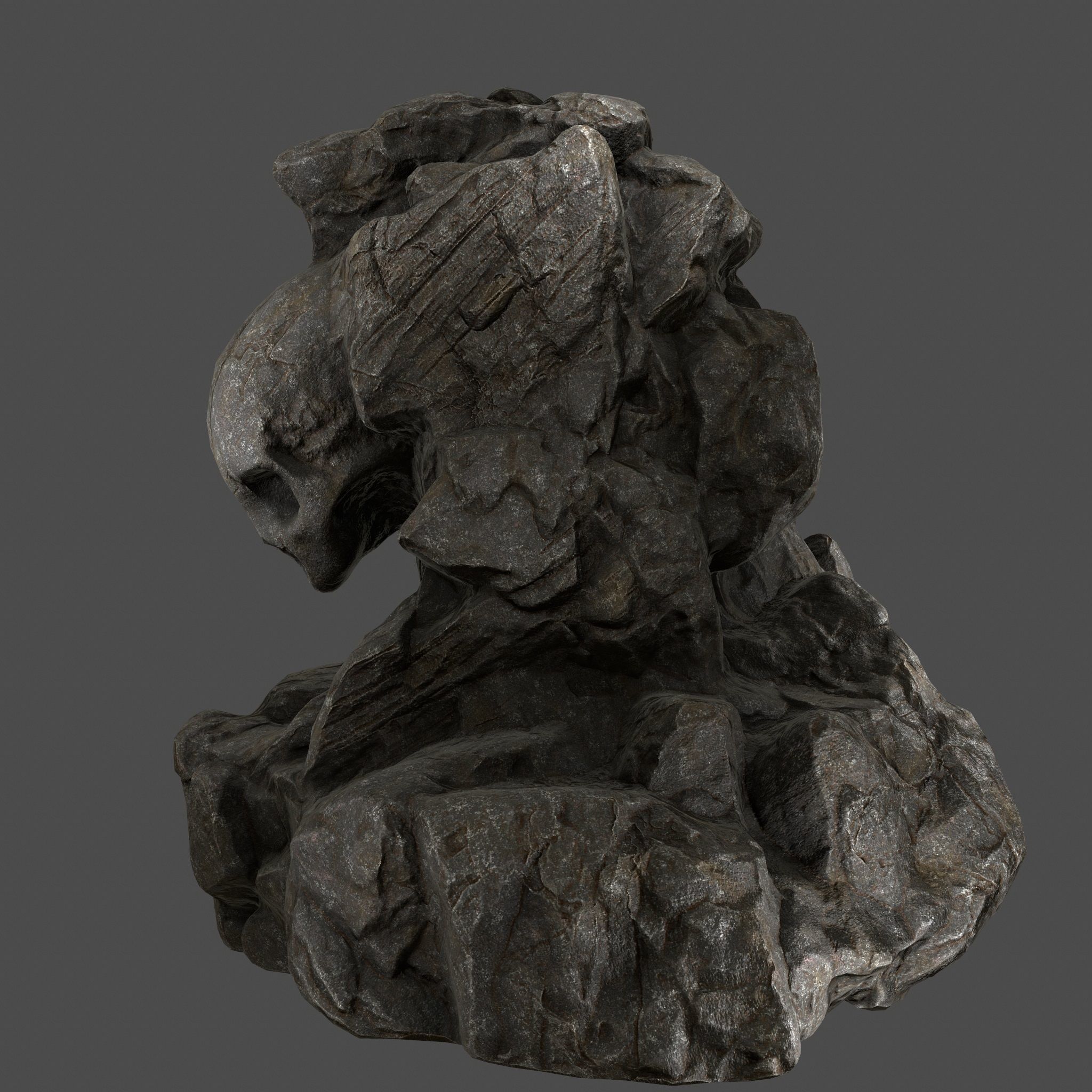 Skull Rock Low-poly 3D model_7