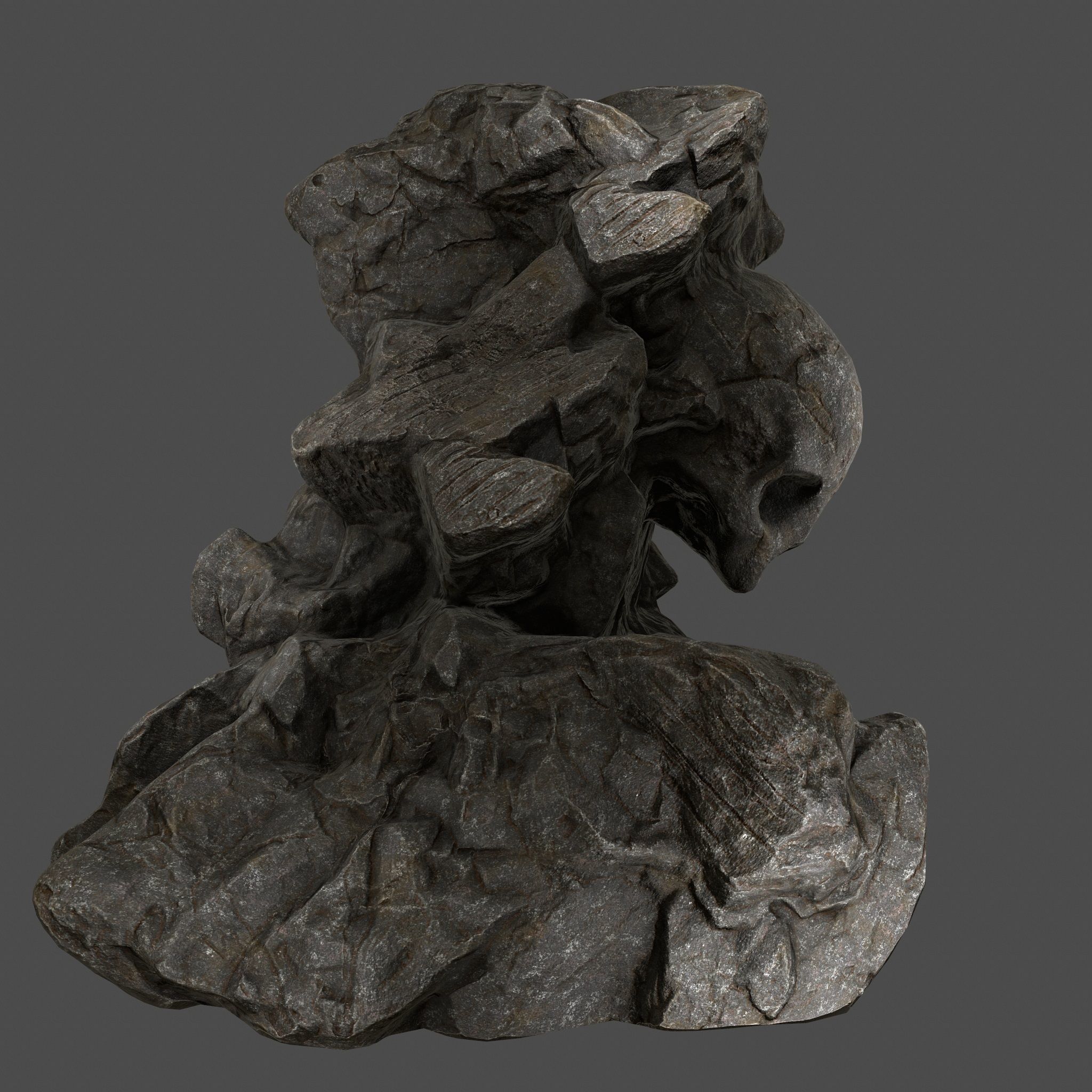 Skull Rock Low-poly 3D model_2