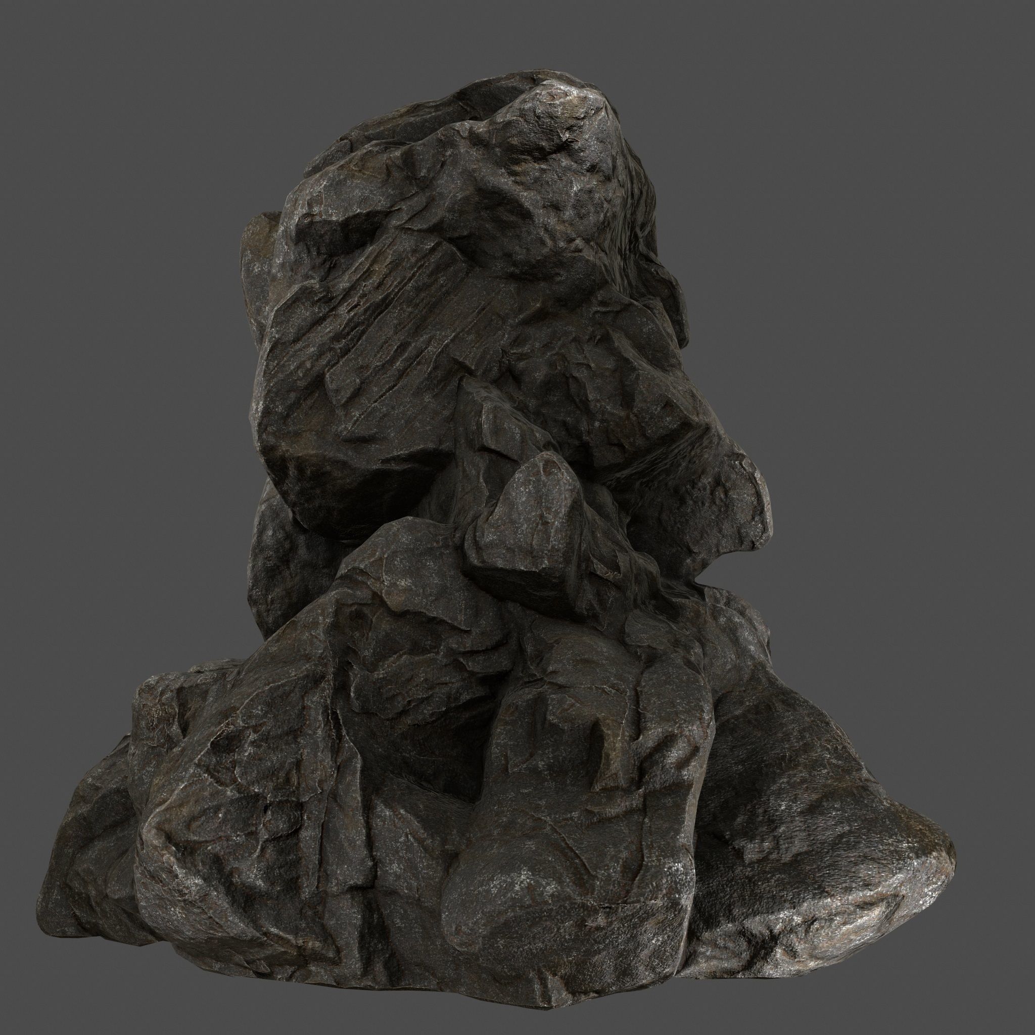 Skull Rock Low-poly 3D model_5