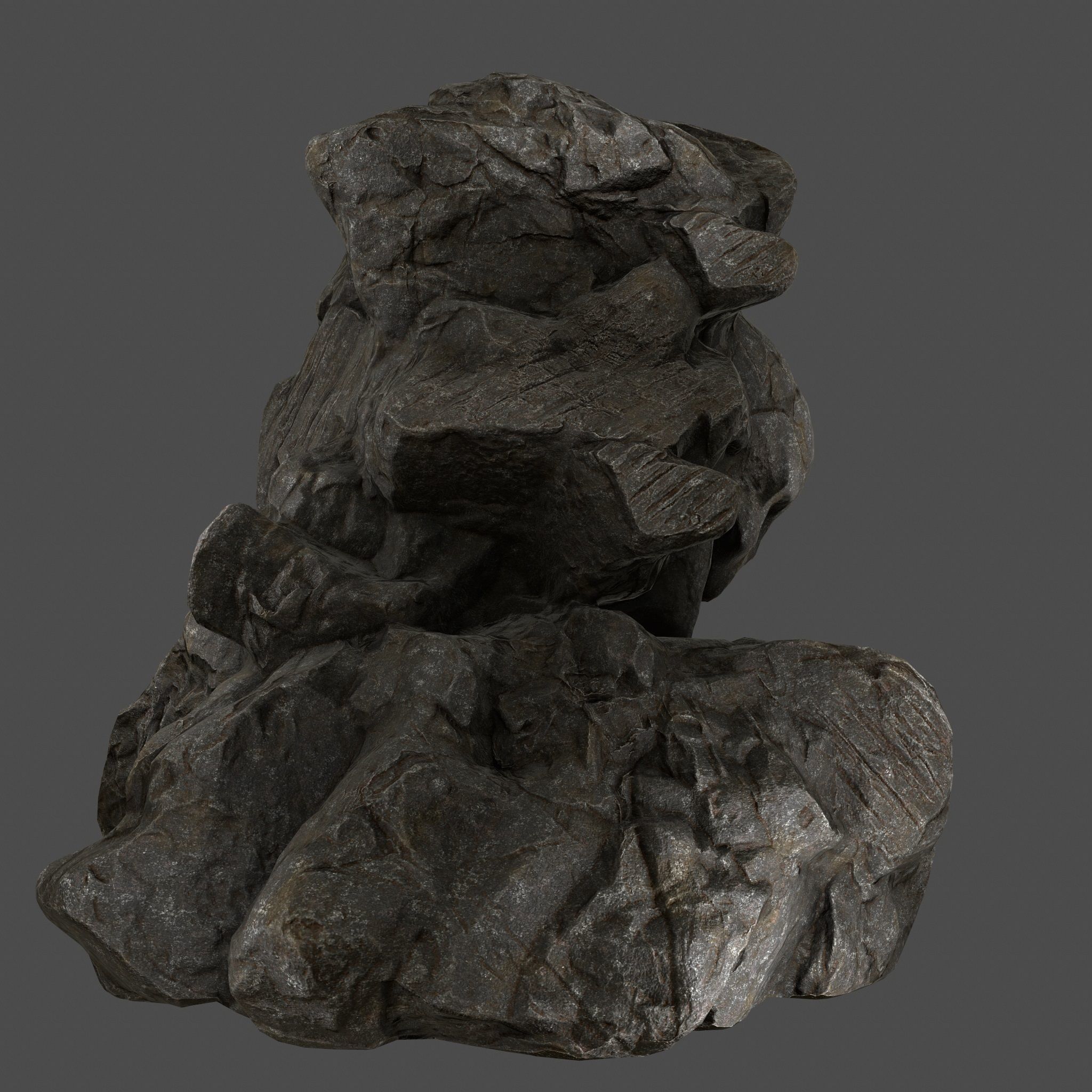 Skull Rock Low-poly 3D model_3
