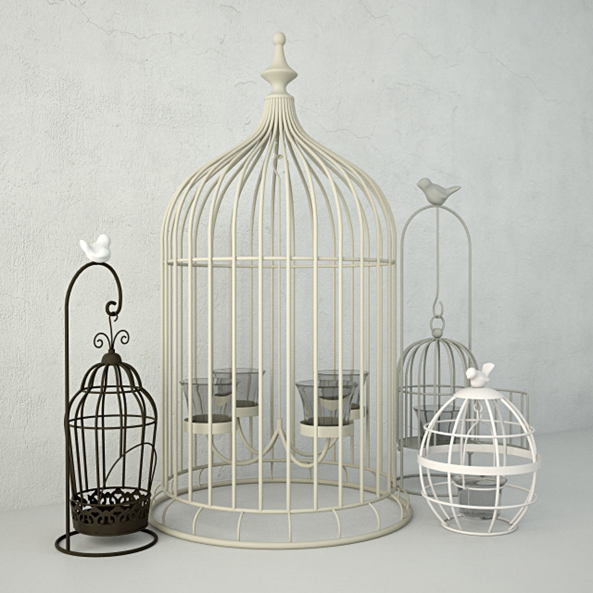 Birdcage Candleholders 3D model_1