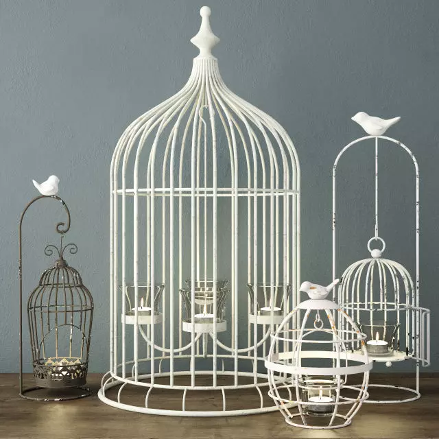 Birdcage Candleholders 3D model_0