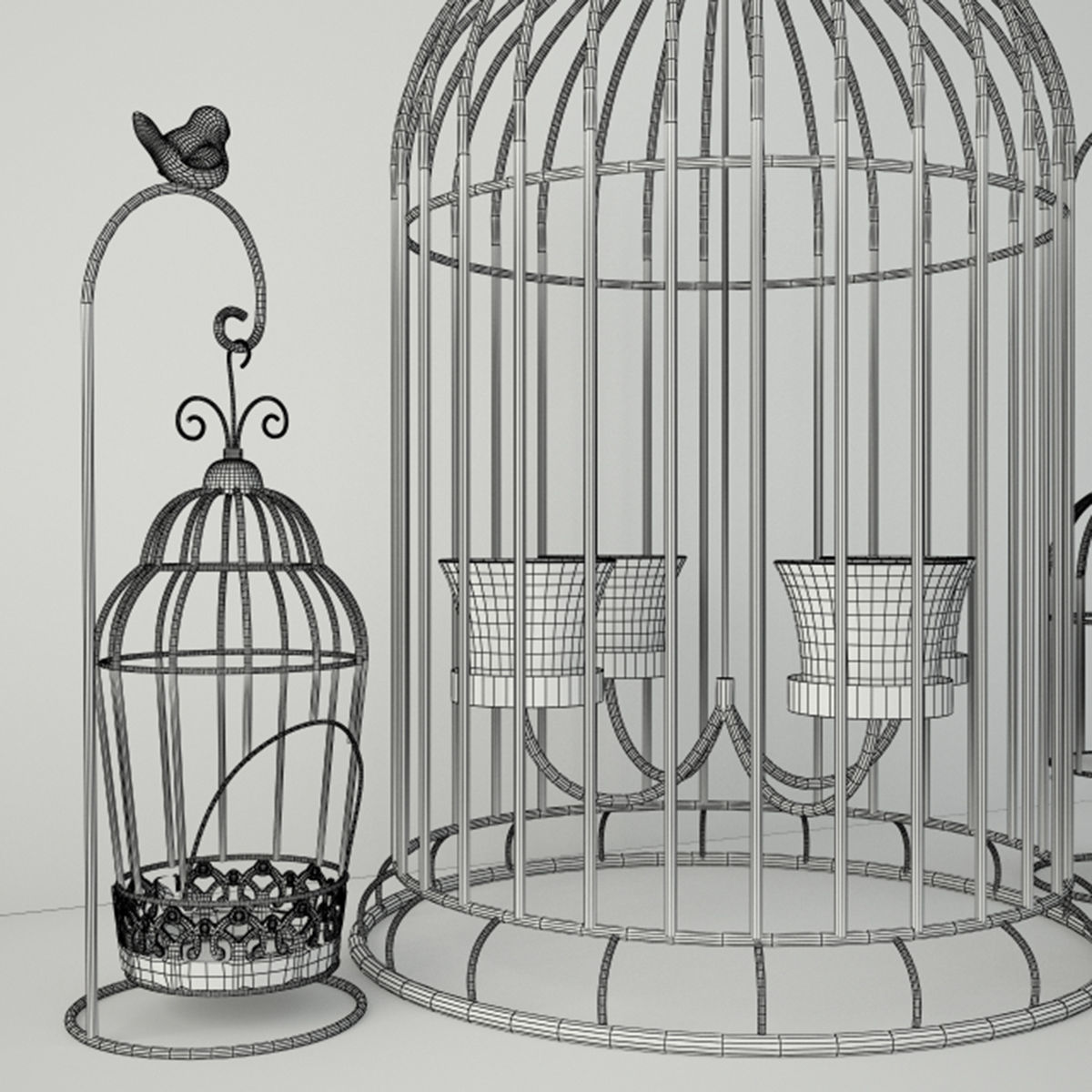 Birdcage Candleholders 3D model_3