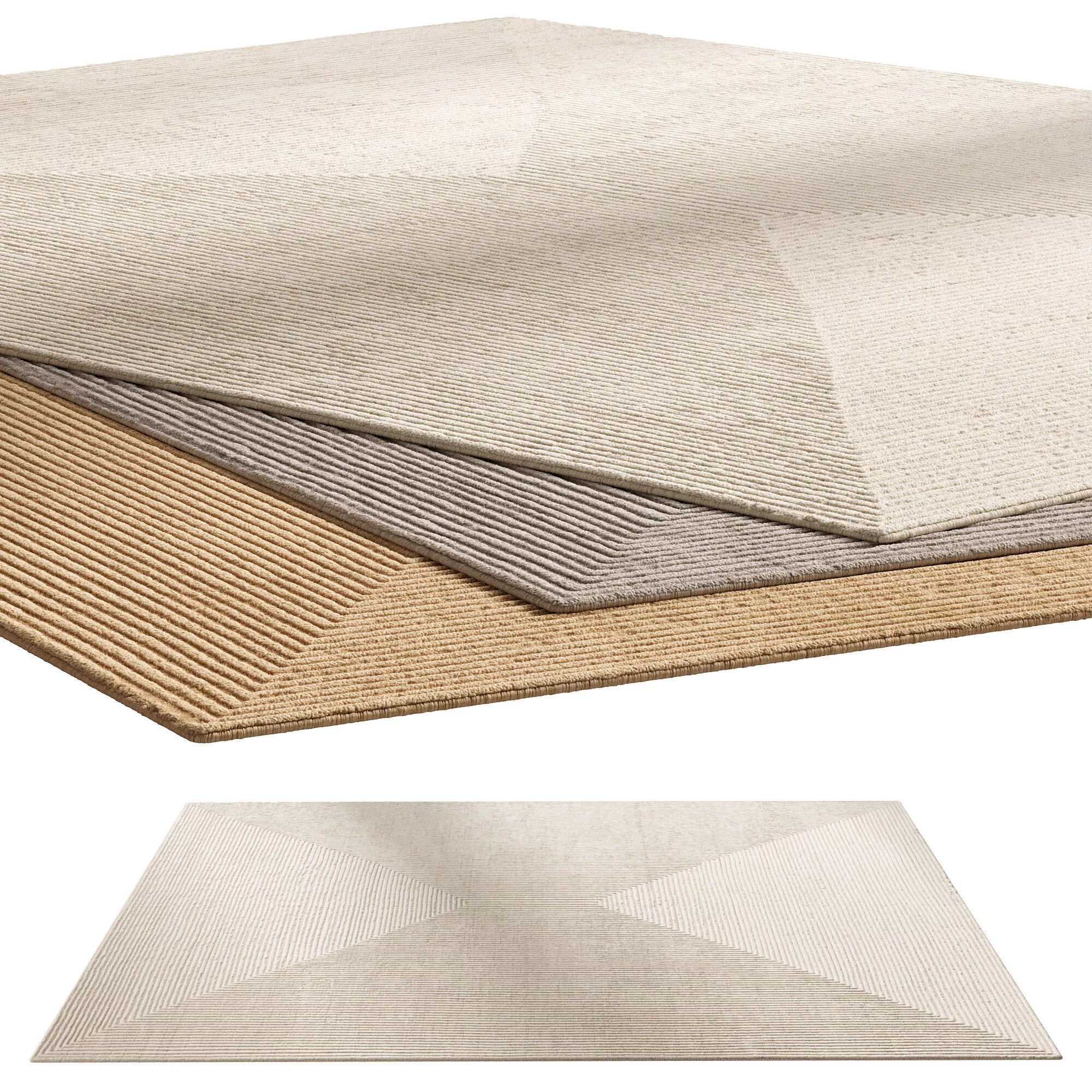 Ellipse Wool Rug 3D model